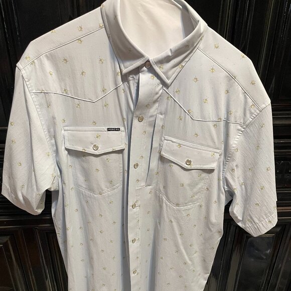 Poncho Mens Light Blue Short Sleeve Mens M - Picture 1 of 4